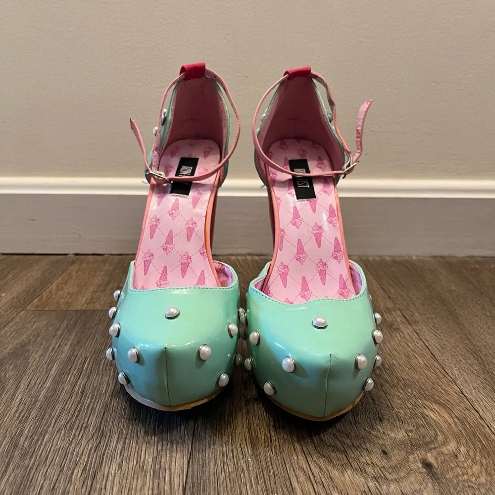 Iron Fist Mint and Pink Platform Heels - Picture 14 of 16